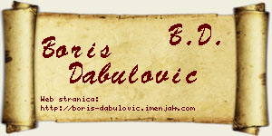 Boris Dabulović vizit kartica